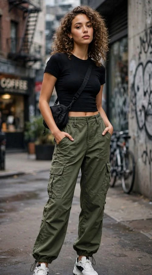 Cargo Pants and Fitted Top
