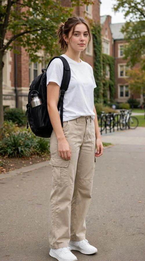 Cargo Pants with Basic Tee