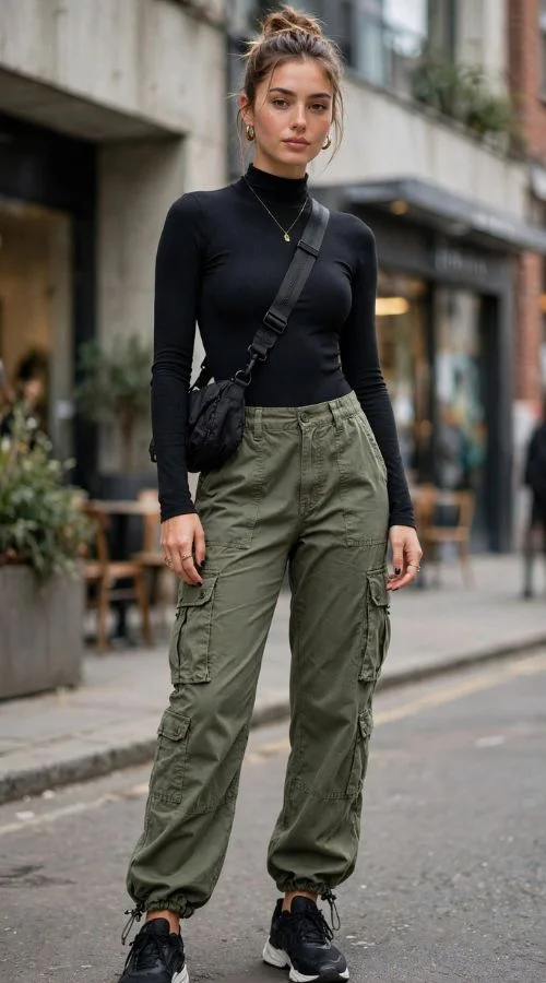 Cargo Pants with Fitted Bodysuit