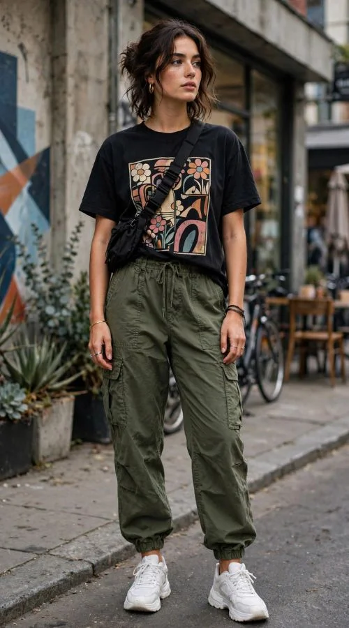 Graphic Tee and Cargo Pants