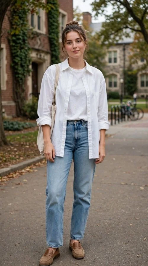 Graphic Tee and Wide-Leg Jeans