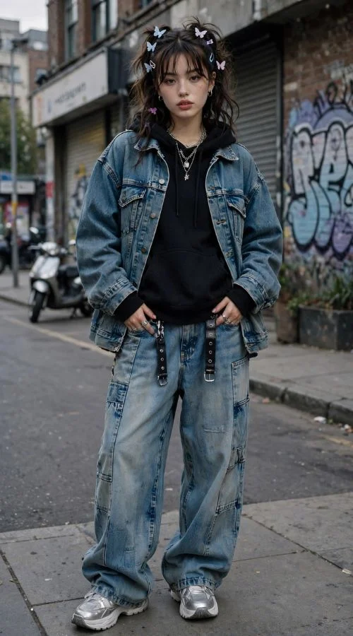 Hoodie and Denim Jacket