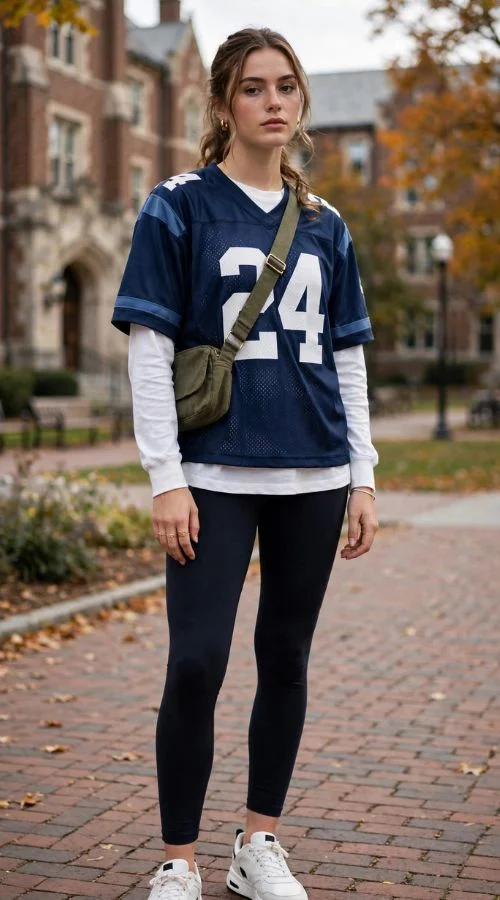 Jersey Over a Long-Sleeve Shirt
