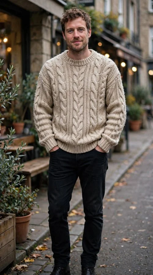 Knit Sweater with Black Jeans
