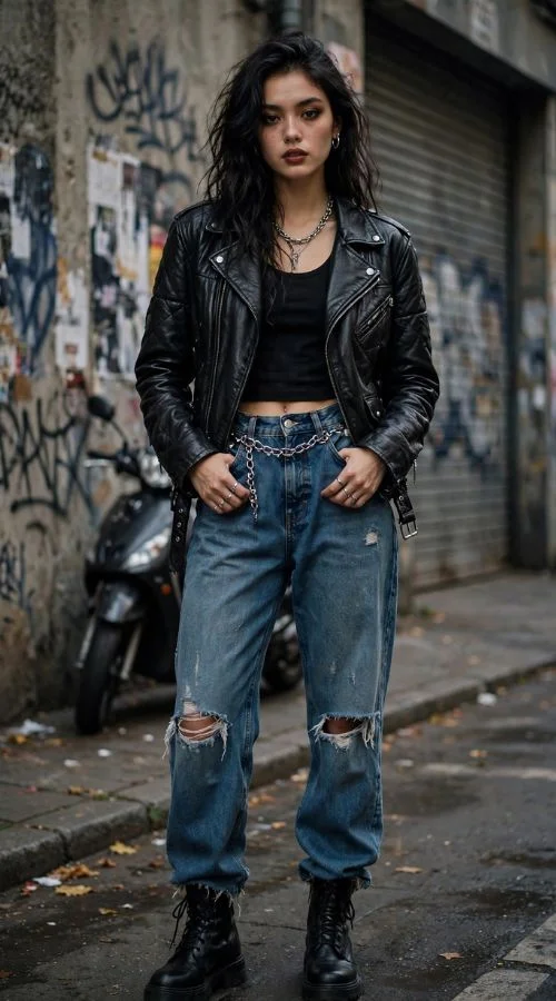 Leather Jacket and Denim 