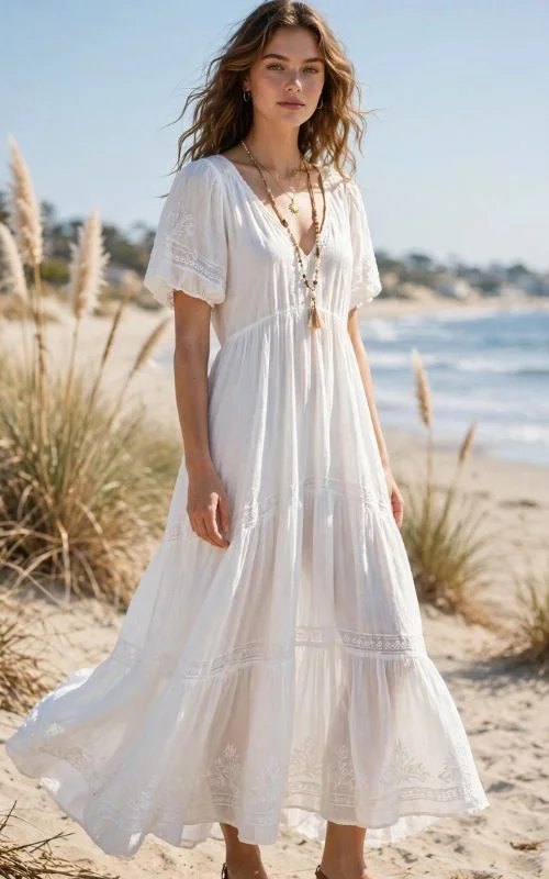 Maxi Dress with Flat Sandals