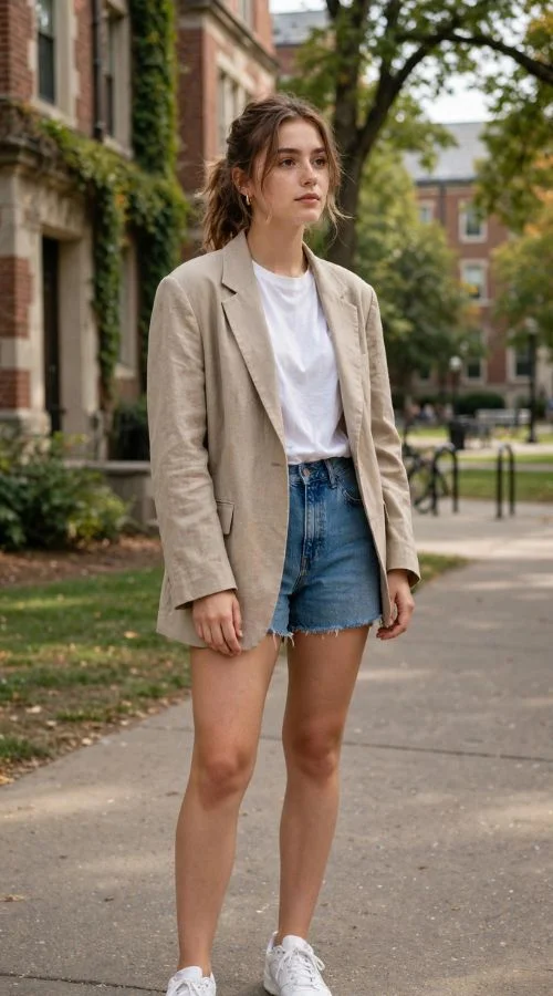 Oversized Blazer with Shorts