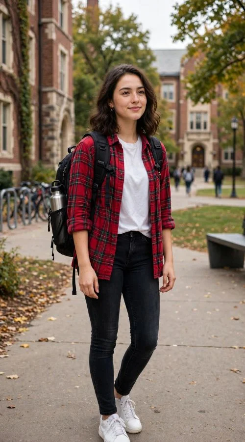 Plaid Shirt with Skinny Jeans