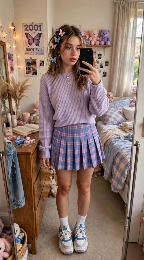 Pleated Skirt and Sweater