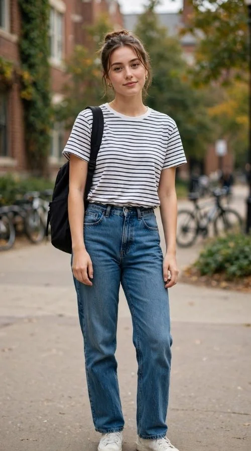 Striped Tee and Denim