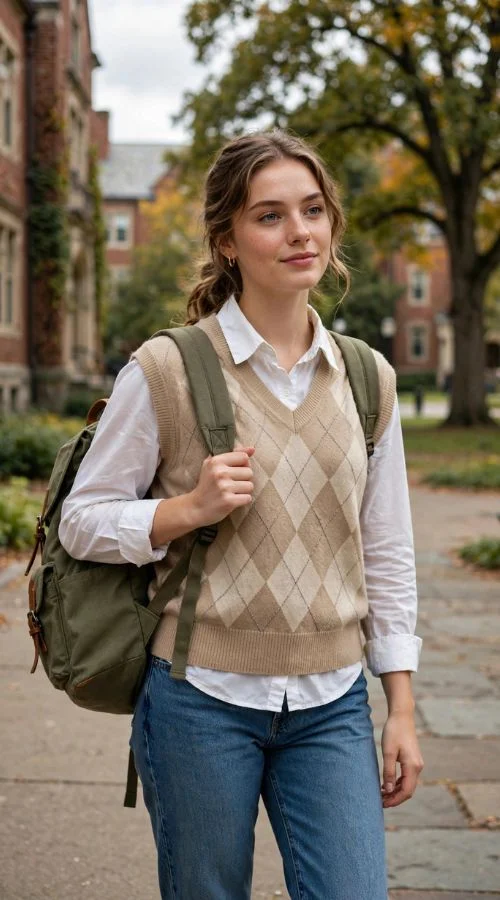 Sweater Vest over a White Shirt